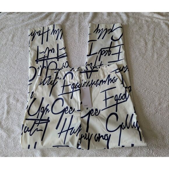 NWT Ovi graffiti party dressy ankle pants Sz M - Picture 5 of 11